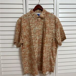Guy Harvey Tan and Brown Patterned Shirt